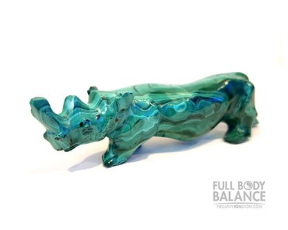 Crystal Carving Malachite Rhino