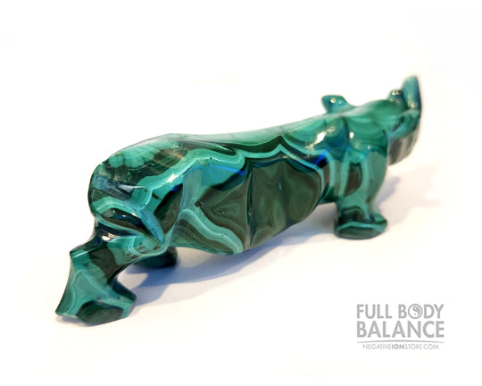 Crystal Carving Malachite Rhino