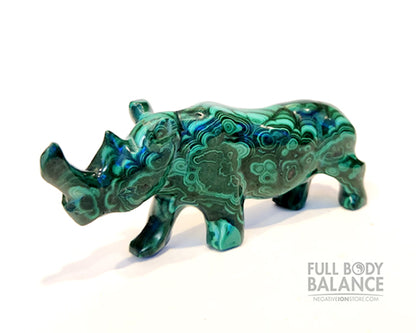 Crystal Carving Malachite Rhino