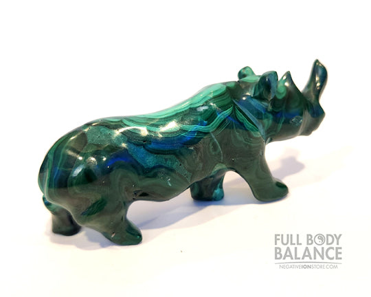 Crystal Carving Malachite Rhino