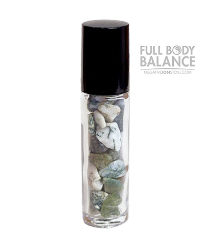 Essential Oil Roller Bottle with Tree Agate Chips