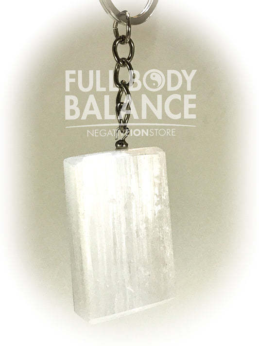 Selenite Rod Rough Keychain